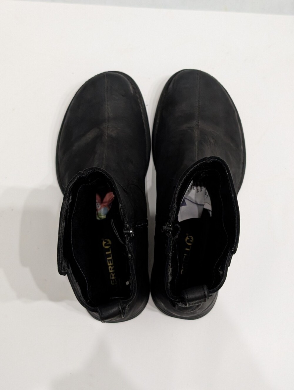 Merrell Women's 9 Black Leather Zip Boots - Picture 5 of 8